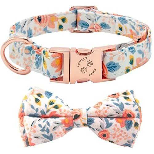 Gen rico My Lovely Paws Spring Girl Dog Collars with Bow Tie Dog