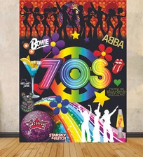 PARTY SCENE SETTER 70s Theme 1970 LARGE DIGITAL PRINT BACKGROUND BACKDROP LARGE