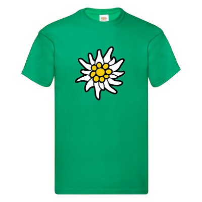 T-Shirt Edelweiss Alpen Bayern Berge Premium Druck Wandern Bergsteigen Urlaub