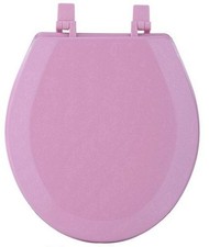 HARD WOOD STANDARD ROUND TOILET SEAT TEA ROSE PINK