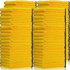 Tallew 60 Pcs Yellow Microfiber Towels: 16"x16" Microfiber Drying Towels Bulk...