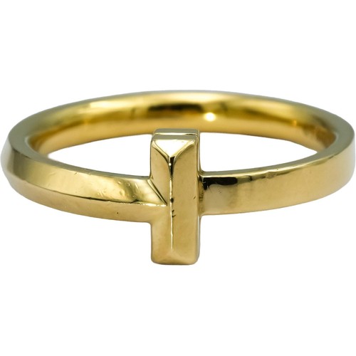 TIFFANY & CO. 18k Yellow Gold Tiffany T1 Ring Size 6.25 w/ Pouch and Receipt