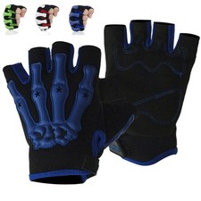Skeleton Motorcycle Fingerless Half Finger Driving Biker Gloves Anti Slip Gloves