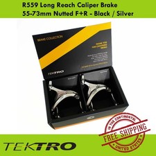 Tektro R559 Long Reach Caliper Brake 55-73mm Nutted F+R - Black / Silver