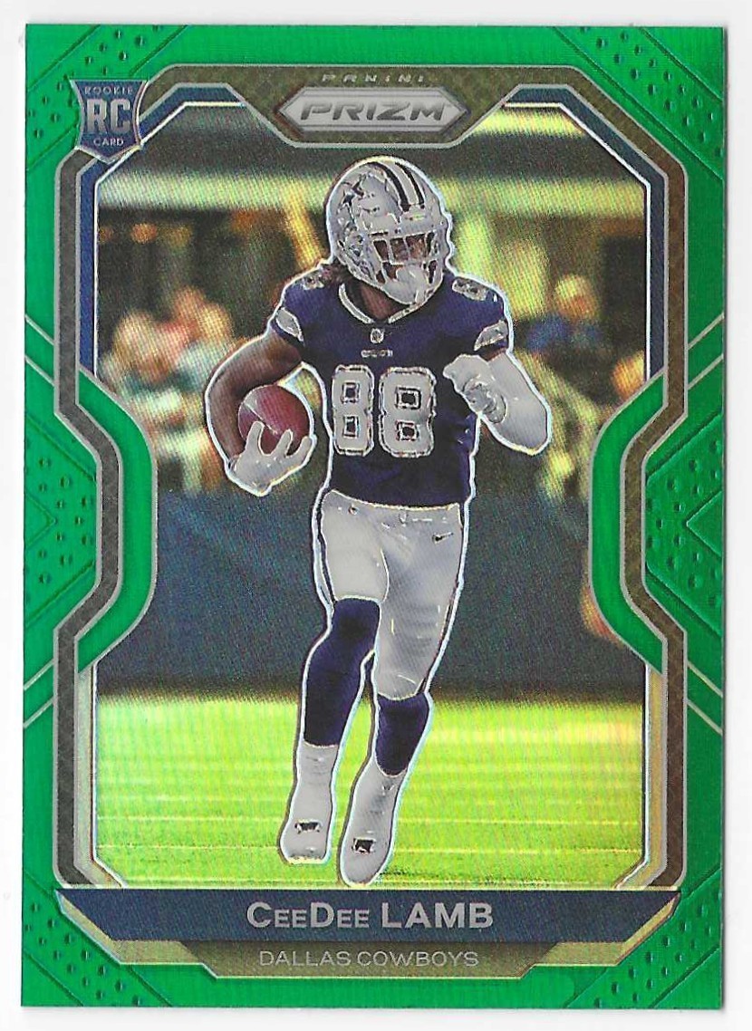 2020 PANINI PRIZM CEEDEE LAMB GREEN PRIZM RC #334