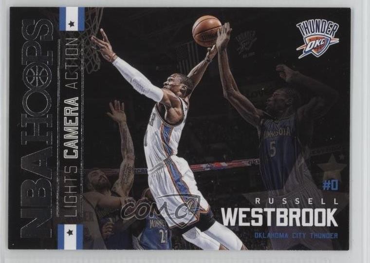 2015-16 Panini NBA Hoops Lights Camera Action Russell Westbrook #15 o5a