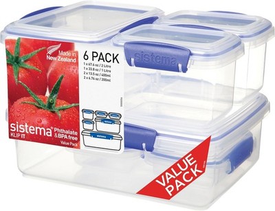 Sistema KLIP IT Schule Lunch- & Snackboxen Lebensmittelaufbewahrung 6 Behälter mit Deckel