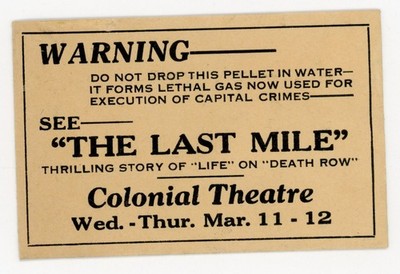 1932 Howard Phillips Preston Foster The Last Mile Movie Promo Evelope P92