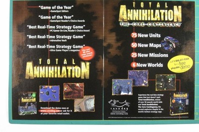 Print Ad Total Annihilation Core Contingency 1998 Strategy Game ADVERT 2 PAGE