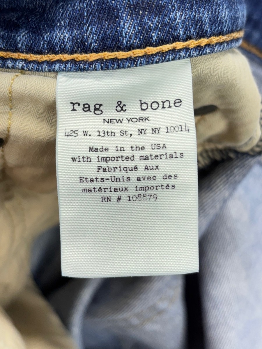 rag & bone Jeans Mens 31 Slim Leg Distressed Wash Light Blue