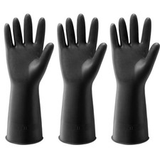 Dishwashing Gloves 3 Pairs, Latex Cleaning, Housework Kitchen, Black