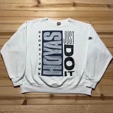 Vintage 90s Nike Sportswear Georgetown Hoyas Just Do It NCAA Sweatshirt - Large