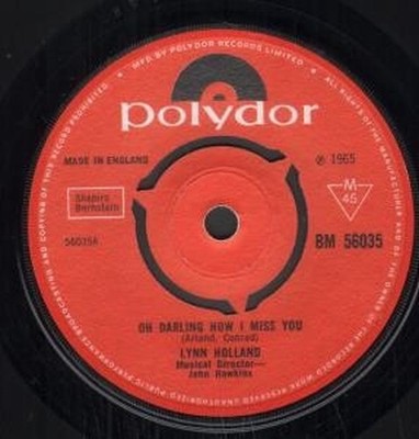 Lynn Holland Oh Darling How I Miss You 7'' vinyl UK Polydor 1965 Three prong