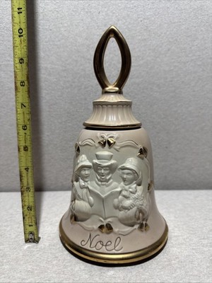 JIM BEAM DECANTER Bell NOEL Music Box Works Light Pink Color 11'' 1984 Works