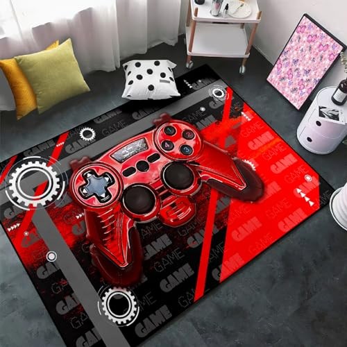 Gamer Teen Area Rug Floor Rugs for Boys 3D Gamepad Red Medium Carpet ...