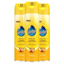 Pledge Enhancing Polish, Wood & Furniture Spray, Orange Scent, 9.7oz (Pack of...