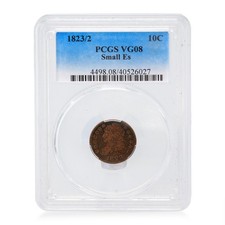 1823/2 Capped Bust Dime Small E's Overdate PCGS VG08 Certified 10C