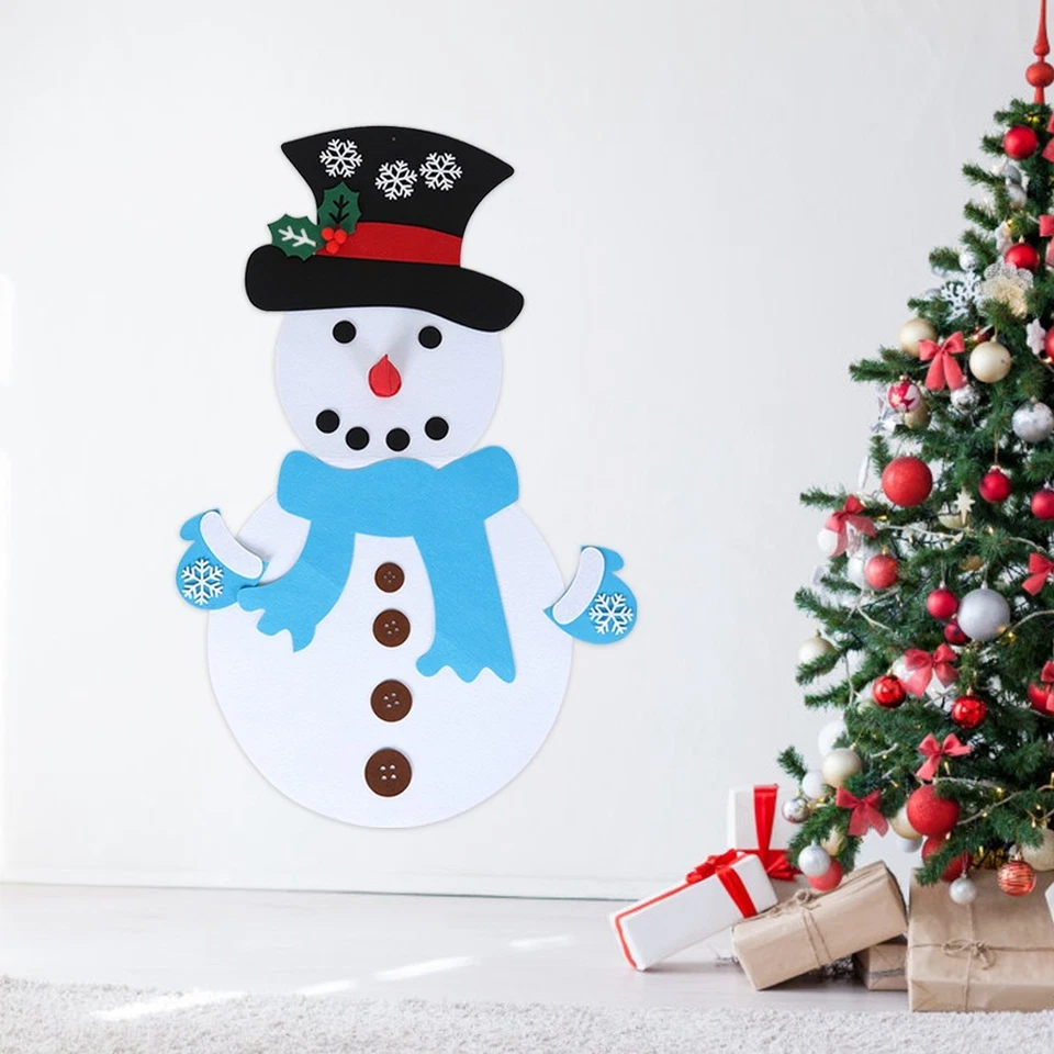(Blauer Schal-Schneemann)DIY Filz-Schneemann-Ornamente Wandbehang-Spielset Für - Bild 4 von 4