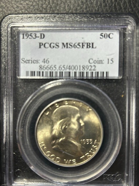 1953-D PCGS MS65FBL Franklin Half Dollar PCGS MS65 FBL