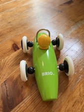 Brio Green Wooden Racing Car  Toddler Toy VGC Rubber Wheels Minor Wear And Tear