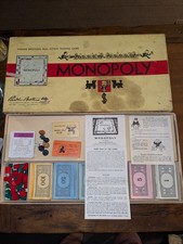 1954 Monopoly Parker Brothers Vintage Board Game Original Box Complete