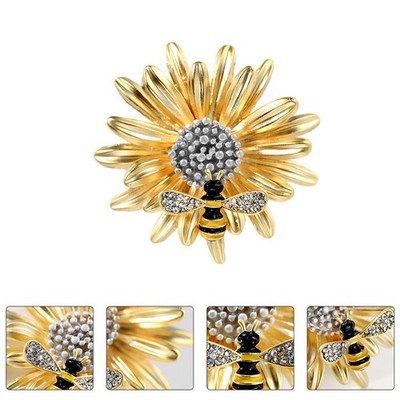 1pc Creative Daisy Bee Brosche Einfaches All-Match-Corsage-Zubehör (golden)