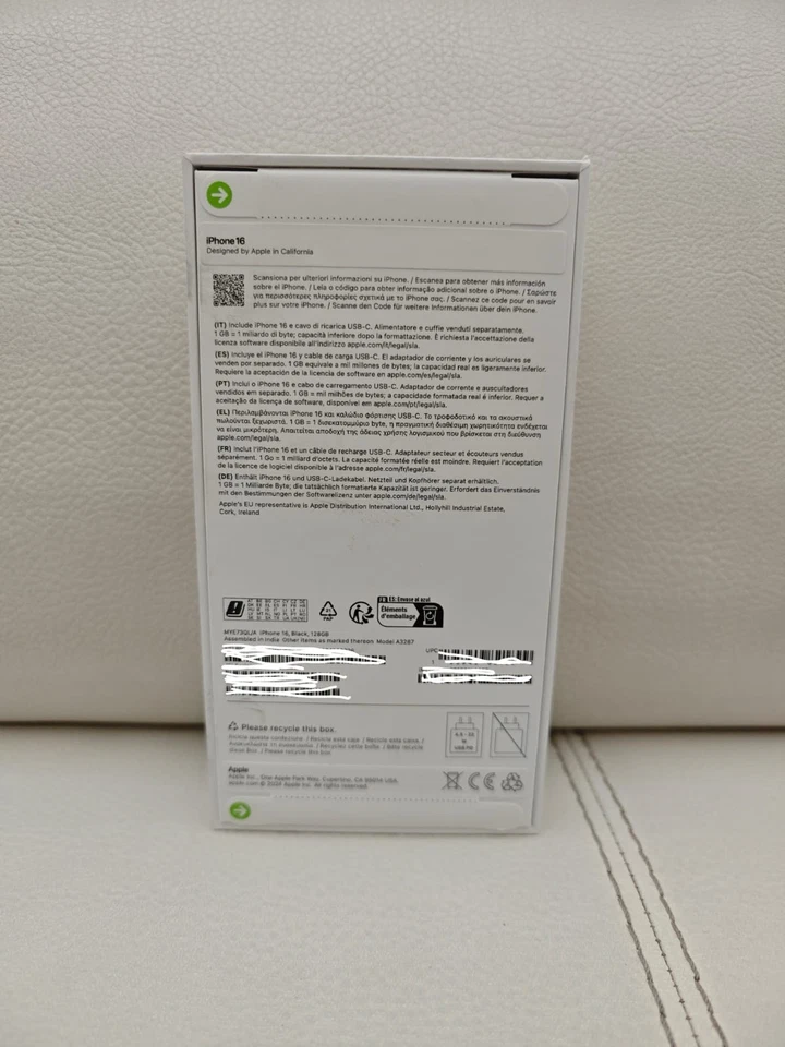 Black Friday NUOVO IPHONE 16 Nero 128GB Memoria Display 6.1" Retina Apple - Immagine 2 di 3