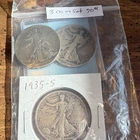 Liberty Walking Half Dollar 1935-S 1936 San Francisco Silver Lot of 3 Coins