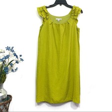 Madison Leigh Women's Sz 6 Green Ruffle Sleeve Shift Dress