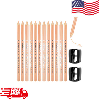 12Pcs Barber Pencil Beige Skin Tone Magic Hairline Pencils Set Beard 