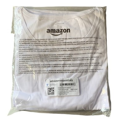 Amazon Essentials T-Shirt Womens 3X Plus White Scoop Neck Short Sleeve NEW