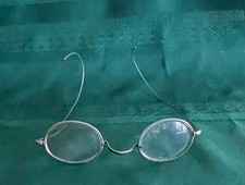 Antique Oval Wire Rimmed Spectacles Known as Granny Glasses Thin Wire Frame