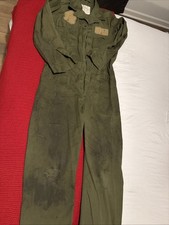 Marine issue Mechanic coveralls in od Green Size 42R Lots of wear