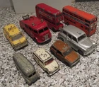 Vintage DINKY Toys Job Lot 8 x Mini, Buses, Taxi Bedford, Fire Engine 1950s-70s