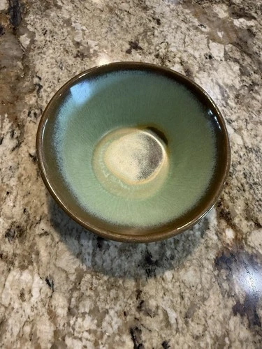 Frankoma Cereal  Bowl “Wagon Wheel” Pattern with A “Prairie Green” Finish