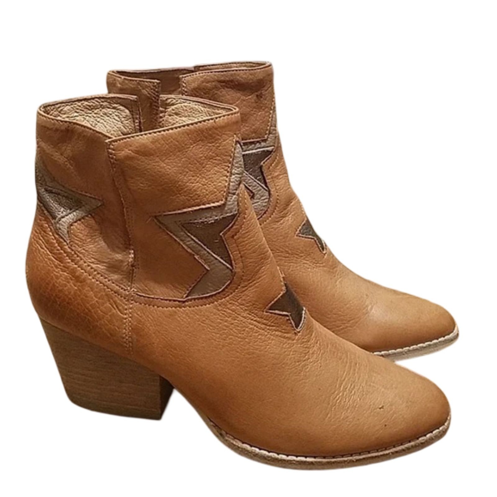 Anthropologie Silent D Wayte Tan leather Western … - image 2