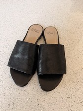 Donald Pliner Women s Black Leather Slide Sandals Comfort Rubber Sole US 6