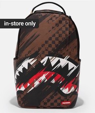 SPRAYGROUND LIMITED EDITION BACKPACK SMEARED GRUNGE SHARK BROWN BLACK SHARK NEW