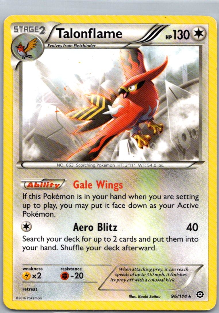 Pokemon TCG Talonflame 96/114 Steam Siege LP