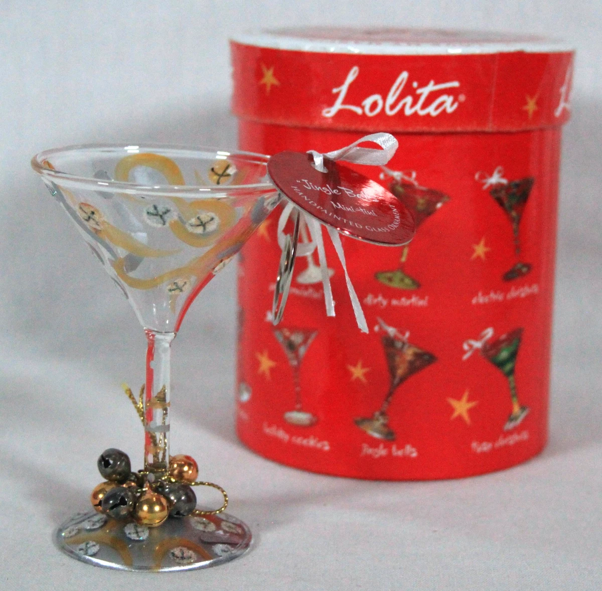 Verre à vin Lolita NEUF cloches jingle argent or Noël vacances avec