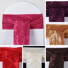 50 pcs CHAIR SASHES FLOCKING DAMASK Ties Bows Wedding Party Ceremony Reception