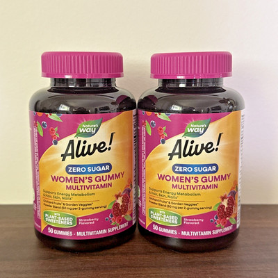 Nature s Way Alive Zero Sugar Women s Multivitamin Gummies 2PK 100 Ct Exp 03/27