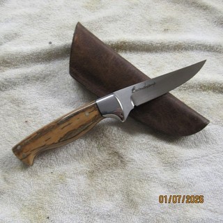 Gaetan Beauchamp Fixed Blade Knife with Moose Leather Sheath