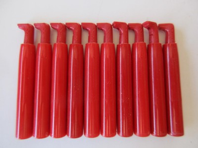 10 Lot E-Z Hook Test Prod Tip Adapter to Banana Plug 59-4 RED Probe Leads