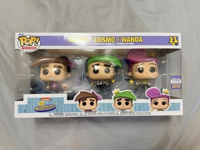 Funko Pop Nickelodeon Fairly OddParents Timmy Cosmo Wanda SDCC Summer Con 3 Pack
