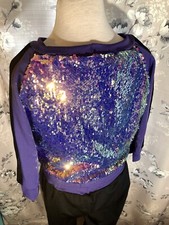 Curtain Call Costume Adult Small Purple Sequin Two Piece Jazz Tap Hip Hop J5370