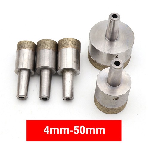 Punte per trapano sinterizzate diamantate 4-50 mm manico conico piastrelle vetro ceramica - Foto 1 di 5