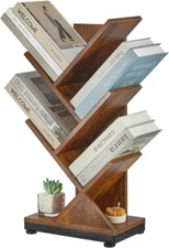 5-Shelf Tree Bookshelf, 5 Tier Floor Standing Bookcase for Cds/Magazine/Books, S