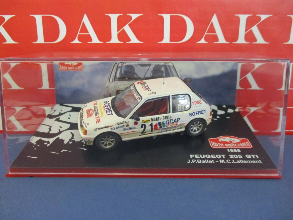 Die cast 1/43 Modellino Auto Peugeot 205 GTI Rally Monte Carlo 1988 J-P. Ballet - Immagine 4 di 4