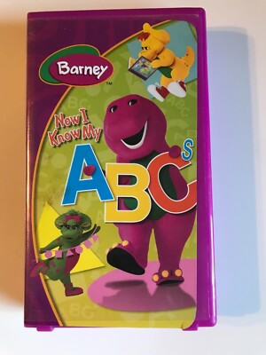 BARNEY ~ NOW I KNOW MY ABCS ~ VHS ~ PURPLE DURACASE ~ 1+ SHIP  
